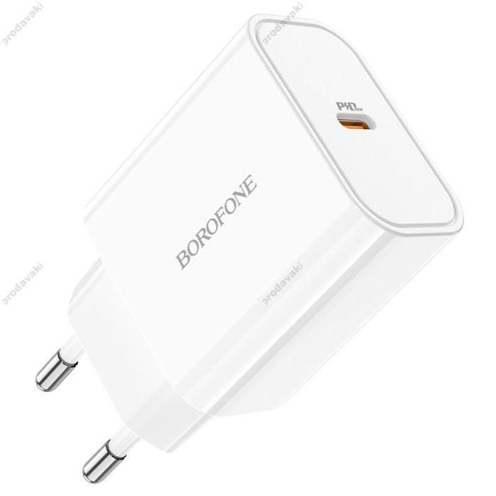 Мережевий зарядний пристрій BOROFONE BA57A Easy Speed Type-C to Lightning cable 20W White