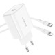 Мережевий зарядний пристрій BOROFONE BA57A Easy Speed Type-C to Lightning cable 20W White