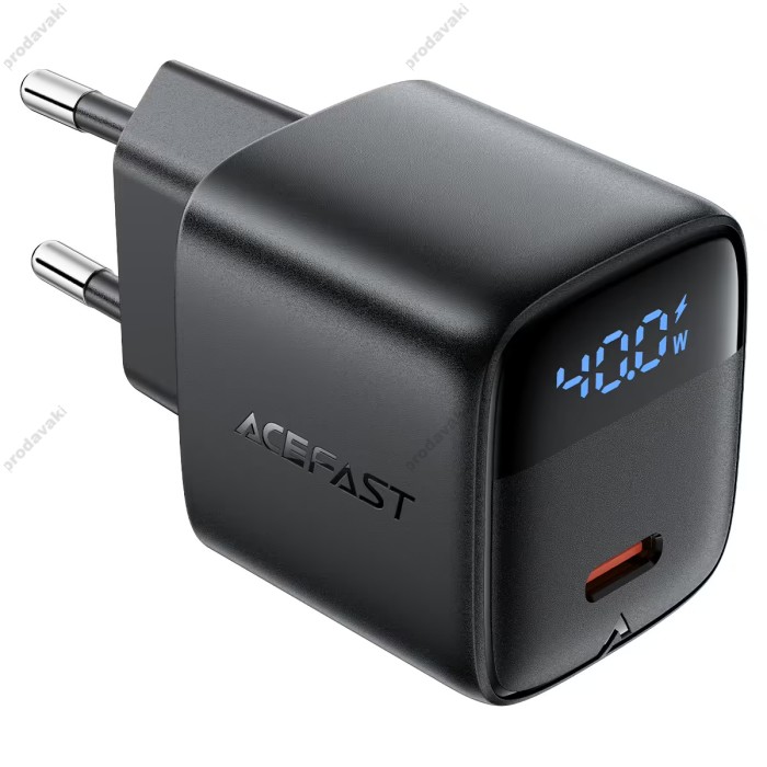 Мережевий зарядний пристрій ACEFAST A135 GaN charger 40W Black