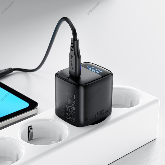 Мережевий зарядний пристрій ACEFAST A135 GaN charger 40W Black
