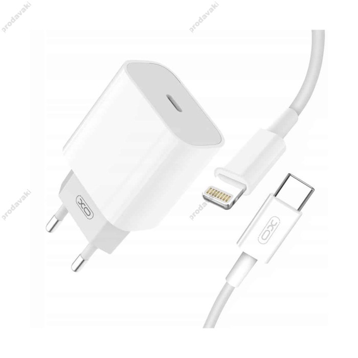 Мережевий зарядний пристрій XO L77 Fast charger with Lightning cable 20W White