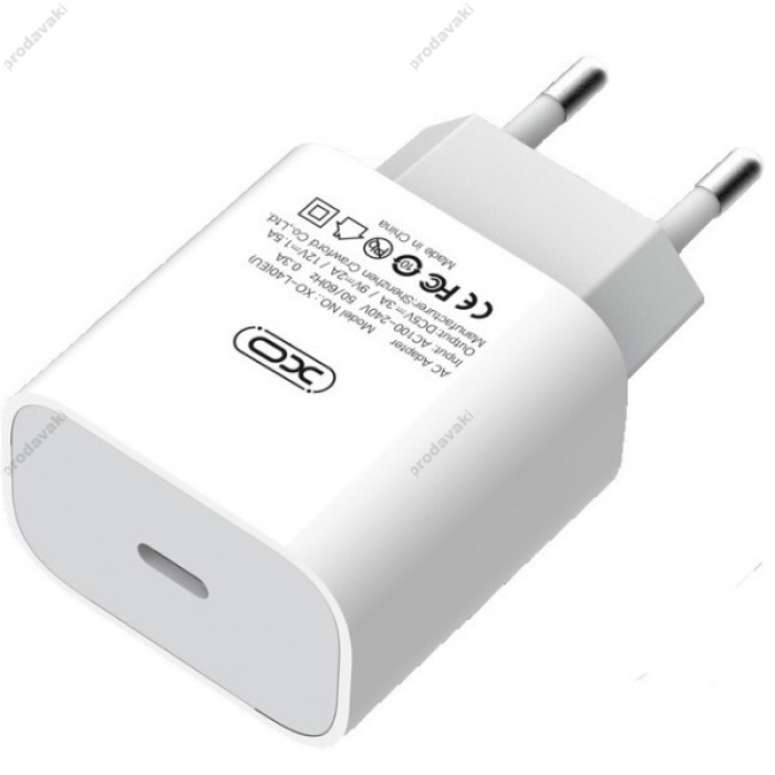 Мережевий зарядний пристрій XO L77 Fast charger 20W White