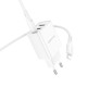 Мережевий зарядний пристрій Borofone BA70A Home Charger Lightning cable 20W White