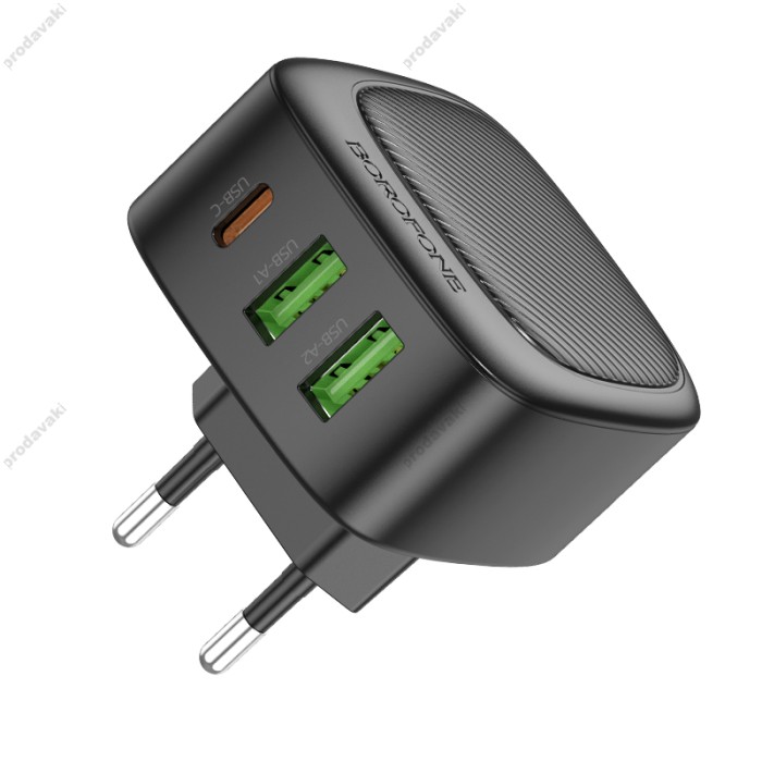 Мережевий зарядний пристрій Borofone BAS23A Lucky PD charger 30W Black