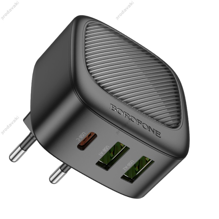 Мережевий зарядний пристрій Borofone BAS23A Lucky PD charger 30W Black