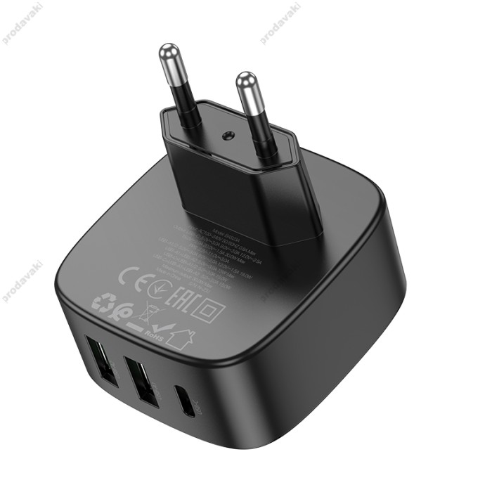 Мережевий зарядний пристрій Borofone BAS23A Lucky PD charger 30W Black