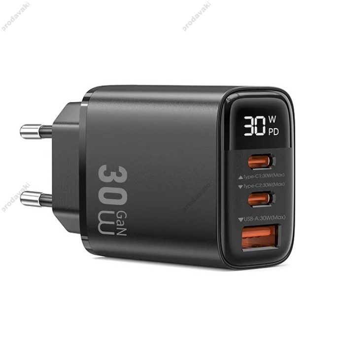 Мережевий зарядний пристрій WIWU Wi-G010 Firefly GaN Fast Charger 30W Black