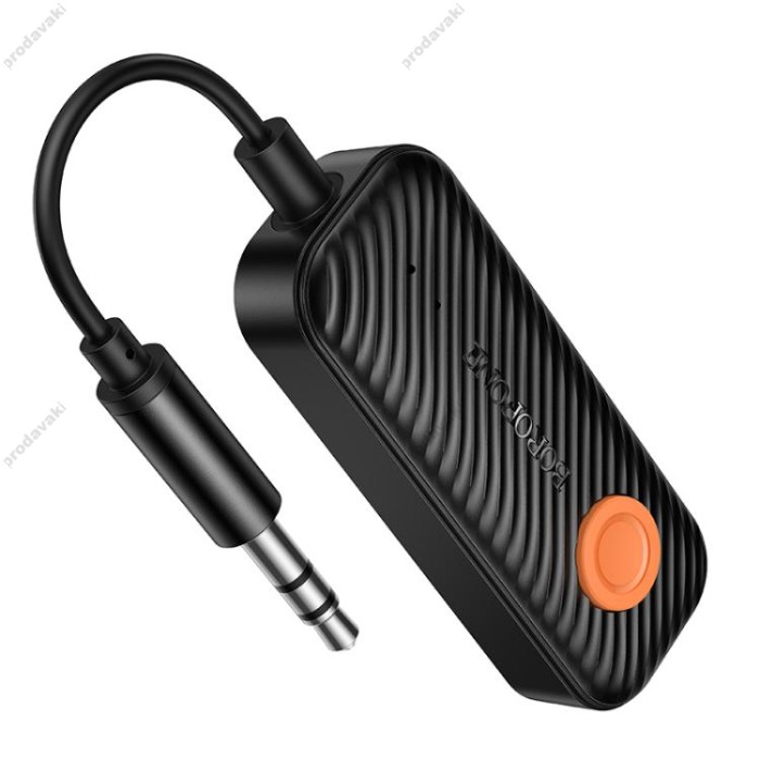 Автомобільний Bluetooth адаптер Borofone BC62 Walker AUX BT audio receiver 5.4 Black