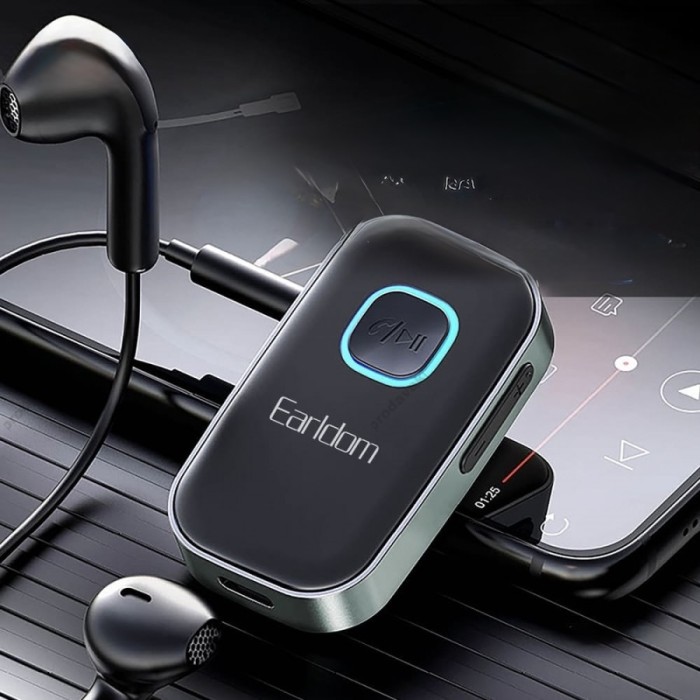 Автомобільний Bluetooth адаптер Earldom ET-BR04 Audio Receiver Black