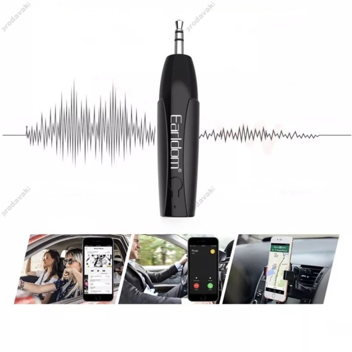 Автомобільний Bluetooth адаптер Earldom ET-M68 Audio Receiver Black