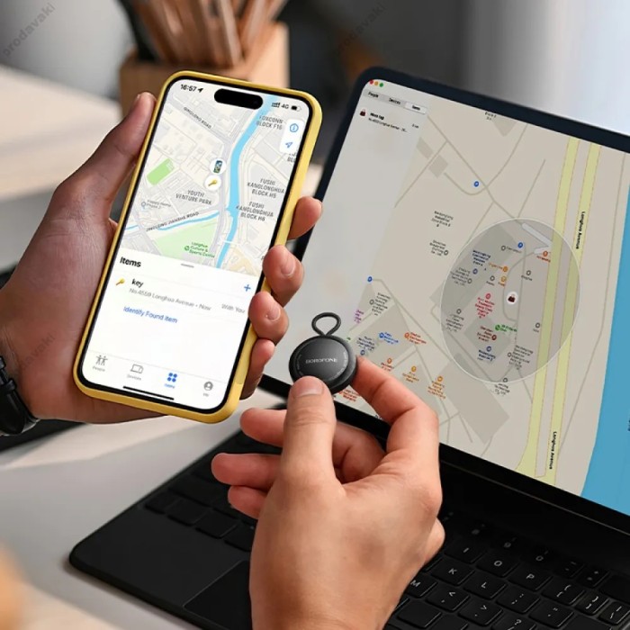 Пошуковий трекер Borofone BC104 Intelligent positioning anti-lost device IOS Black