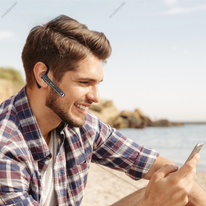 Бездротова Bluetooth гарнітура Veron B73 headset BT 5.2 Black