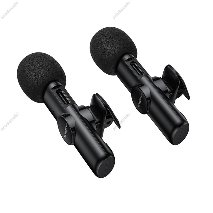 Бездротовий мікрофон BOROFONE BFK16A Wireless Microphone Type-C 2 мікрофона Black
