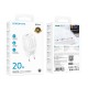 Мережевий зарядний пристрій Borofone BA92A Lustrous single port charger 20W White