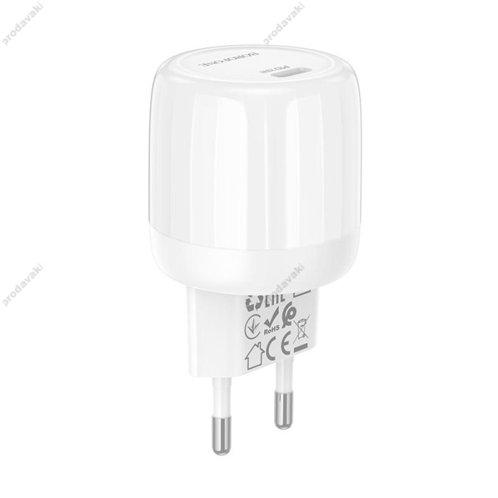 Мережевий зарядний пристрій Borofone BA92A Lustrous single port charger 20W White