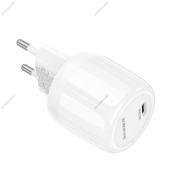 Мережевий зарядний пристрій Borofone BA92A Lustrous single port charger 20W White