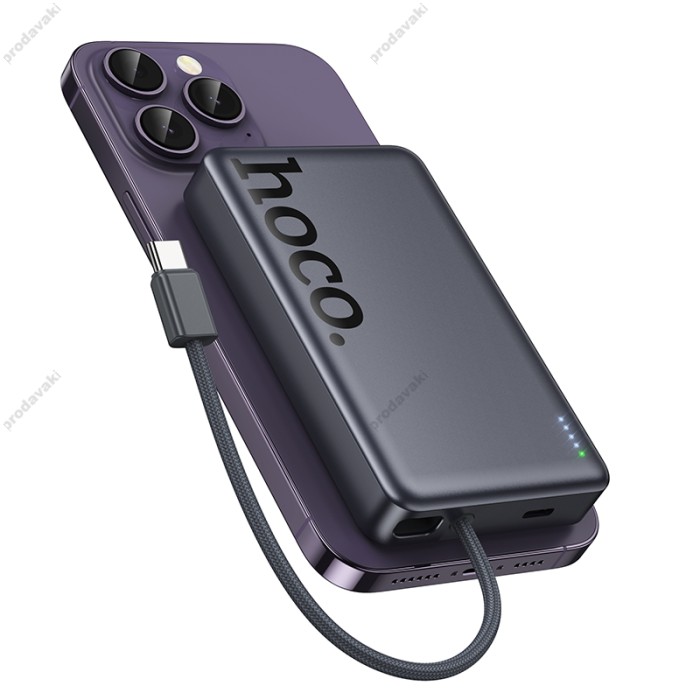 Повербанк портативний акумулятор Power bank Hoco Q44 MagSafe Origen dual magnetic PD 20W 10000 mAh Grey