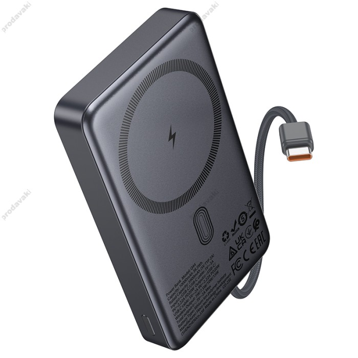 Повербанк портативний акумулятор Power bank Hoco Q44 MagSafe Origen dual magnetic PD 20W 10000 mAh Grey