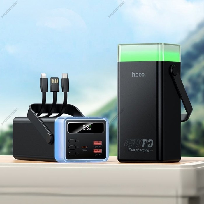 Повербанк портативний акумулятор Power bank Hoco DB103 fully compatible 40000 mAh PD 65W Black
