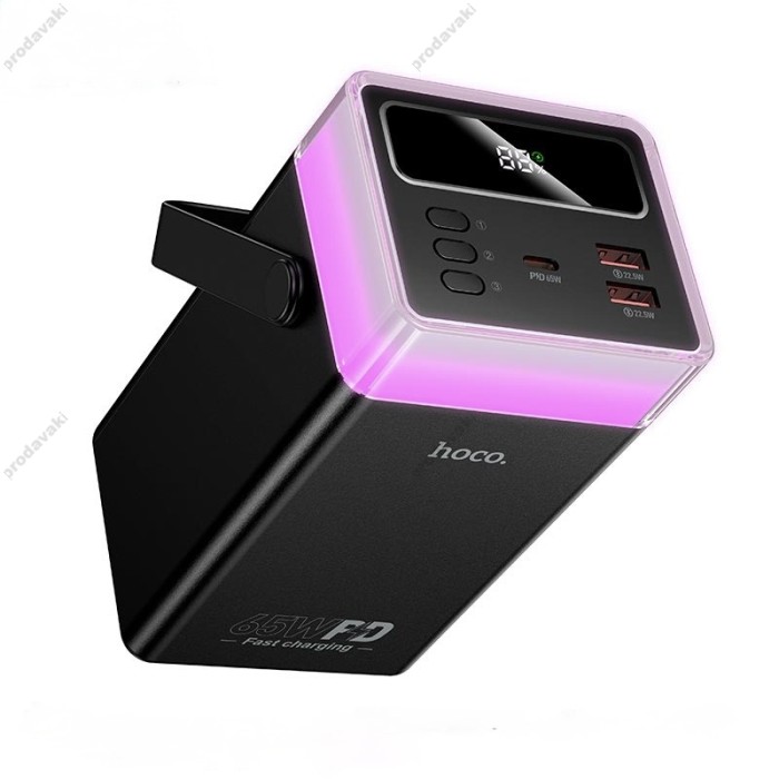 Повербанк портативний акумулятор Power bank Hoco DB103A fully compatible PD 65W 60000mAh Black