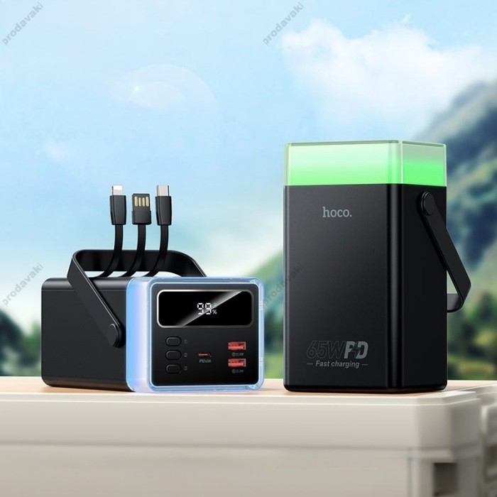 Повербанк портативний акумулятор Power bank Hoco DB103A fully compatible PD 65W 60000mAh Black