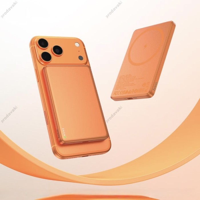 Повербанк портативний акумулятор Power bank Hoco Q26 Joy MagSafe магнітний 20W 5000 mAh Orange