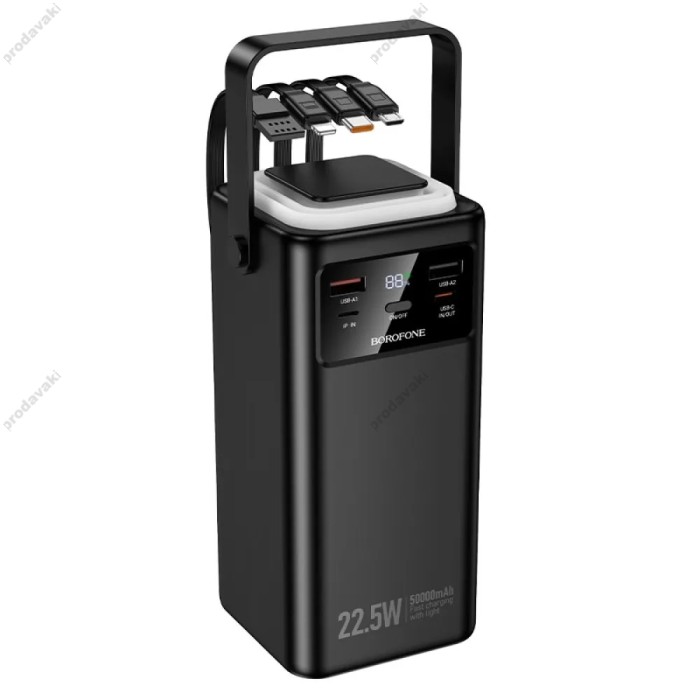 Повербанк портативний акумулятор Power bank BOROFONE BJ65A High 22.5W 50000 mAh Black