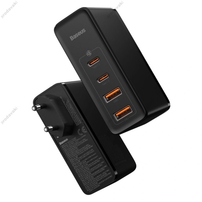 Мережевий зарядний пристрій Baseus GaN2 Pro Quick Charger 2C+2U 100W Black CCGAN2P-L01