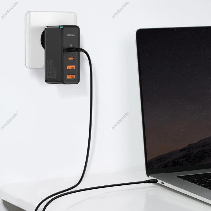 Мережевий зарядний пристрій Baseus GaN2 Pro Quick Charger 2C+2U 100W Black CCGAN2P-L01