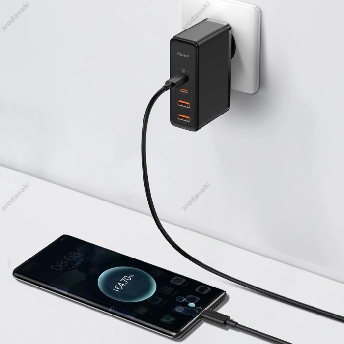 Мережевий зарядний пристрій Baseus GaN2 Pro Quick Charger 2C+2U 100W Black CCGAN2P-L01
