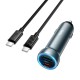 Автомобільний зарядний пристрій Hoco Z54A Prosperous dual port Type-C set 3A 48W Metal Grey
