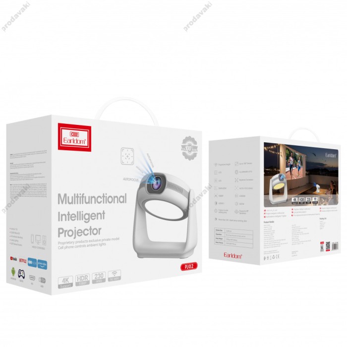 Розумний проектор Earldom ET-PJ02 Wifi 6 1080P White