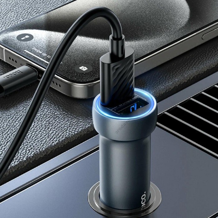 Автомобільний зарядний пристрій Hoco Z54 Prosperous dual-port 3.1A 15.5W Metal Grey