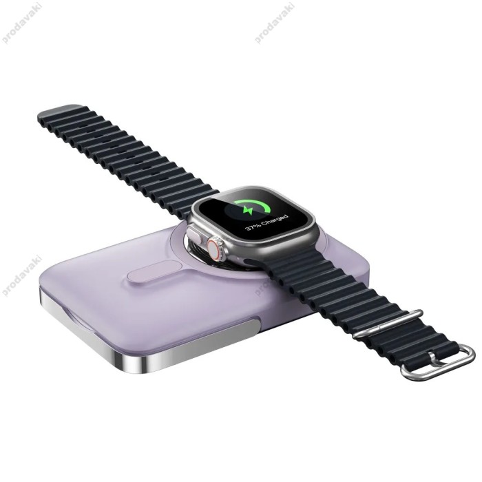 Повербанк портативний акумулятор Power bank Wiwu Wi-P018 Magnetic MagSafe магнітний 10000 mAh Purple