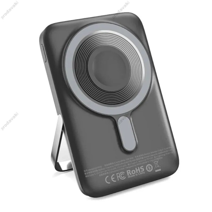 Повербанк портативний акумулятор Power bank Wiwu Wi-P018 Magnetic MagSafe магнітний 10000 mAh Black