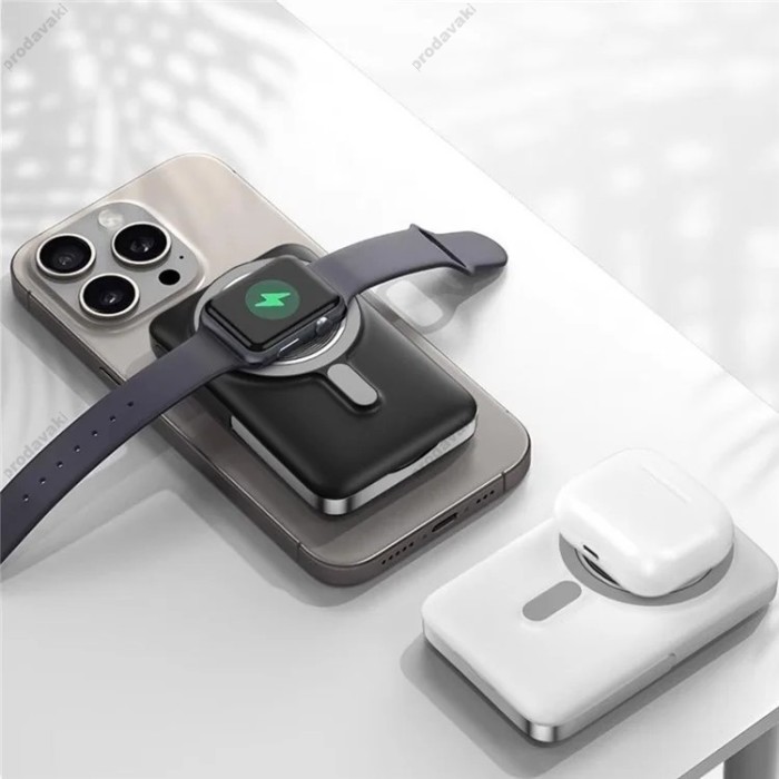 Повербанк портативний акумулятор Power bank Wiwu Wi-P018 Magnetic MagSafe магнітний 10000 mAh Grеy