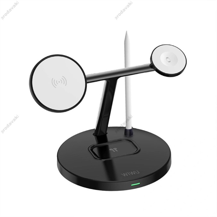 Бездротова зарядка Wiwu Wi-W032 4 in 1 wireless charge Black