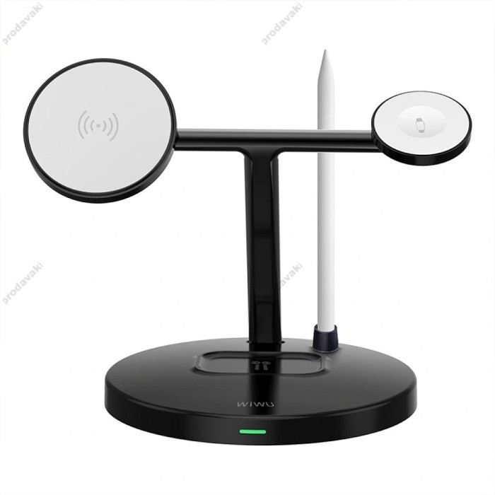 Бездротова зарядка Wiwu Wi-W032 4 in 1 wireless charge Black