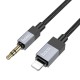 Кабель аудіо AUX Hoco UPA32A Lightning to 3.5mm Male Cable 1m Black
