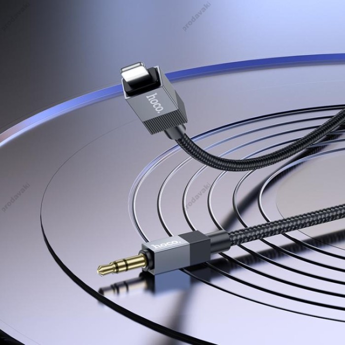 Кабель аудіо AUX Hoco UPA32A Lightning to 3.5mm Male Cable 1m Black