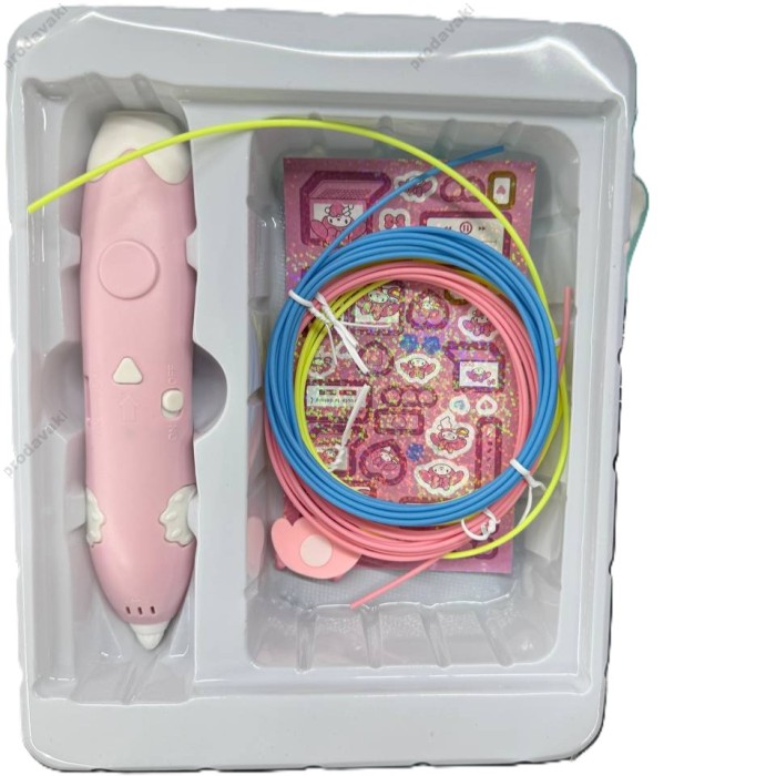 Іграшка 3D Pen ручка в комплекті із пластиком 3х кольорів Pink