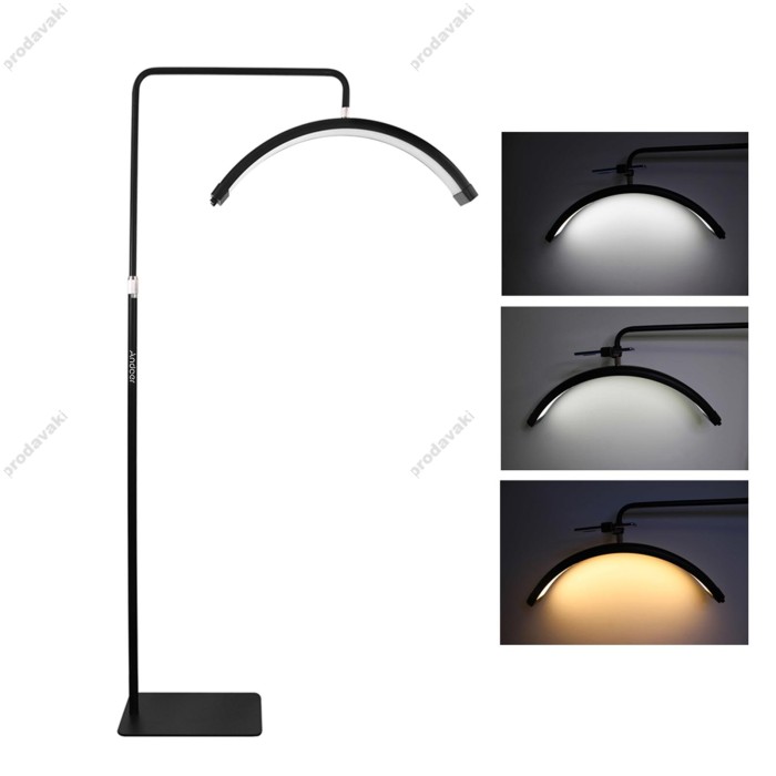Безтіньова LED лампа CH HD-M6X 36W 58cm у формі півмісяця 3000K-6000K Black
