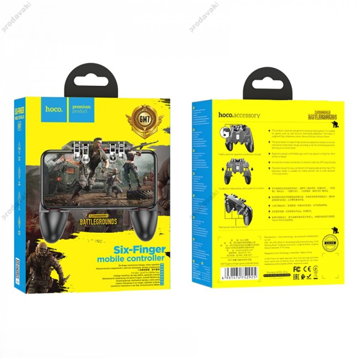  Ігровий контролер для смартфона Hoco GM7 Eagle six finger Black