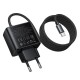 Мережевий зарядний пристрій HOCO C164A New charger Type-C cable U+C 30W Black