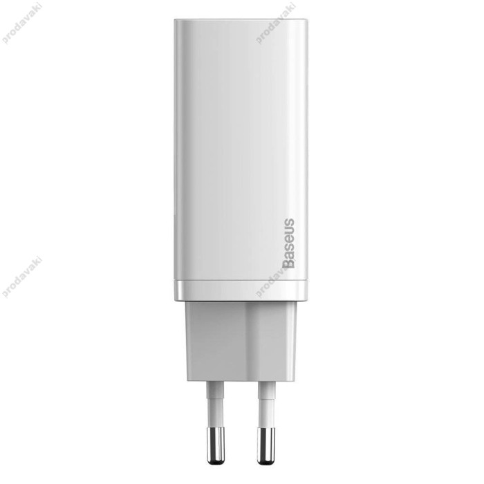 Зарядний пристрій Baseus GaN2 Lite Quick Charger C+U 65W White CCGAN2L-B02