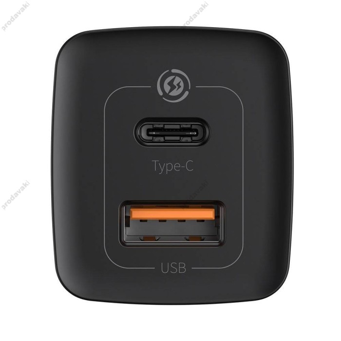 Мережевий зарядний пристрій Baseus GaN2 Lite Quick Charger C+U 65W Black CCGAN2L-B01