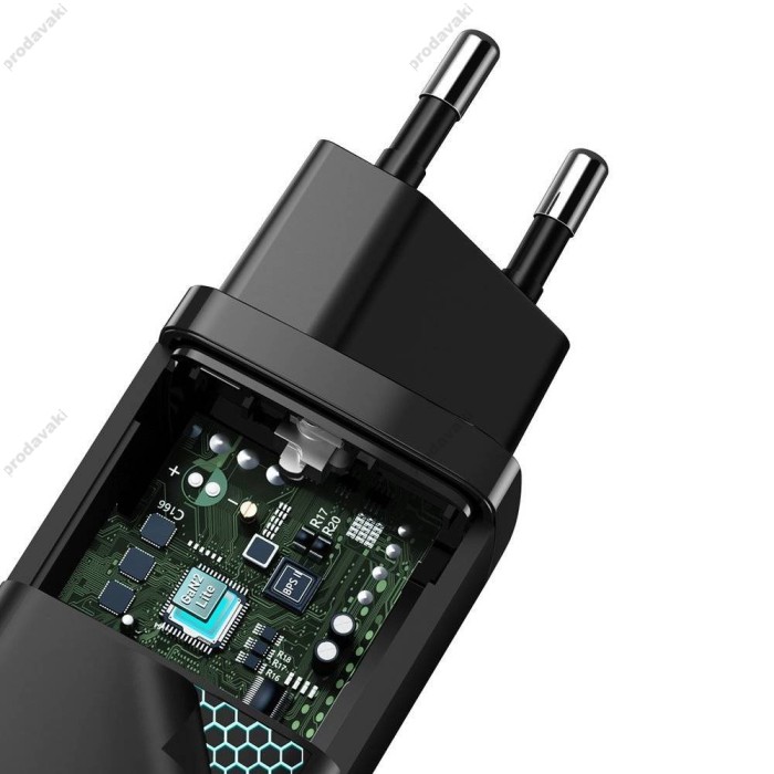 Мережевий зарядний пристрій Baseus GaN2 Lite Quick Charger C+U 65W Black CCGAN2L-B01