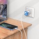 Мережевий зарядний пристрій HOCO C101A single port charger cable Type-C to Lightning 20W Blue