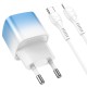 Мережевий зарядний пристрій HOCO C101A single port charger cable Type-C to Lightning 20W Blue