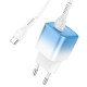 Мережевий зарядний пристрій HOCO C101A single port charger cable Type-C to Type-C 20W Blue